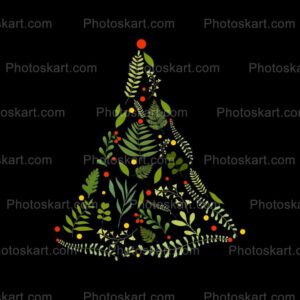 christmas-tree-with-leaf-black-background-image