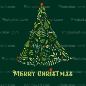 green background christmas tree free vector