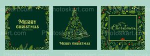 green background stamp size christmas vector
