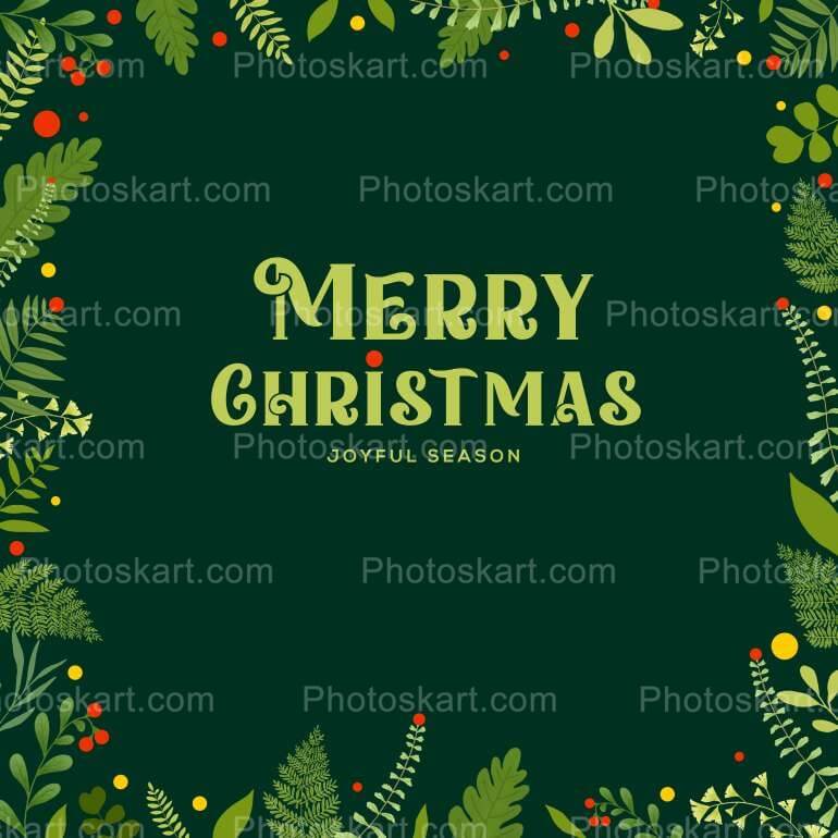 Green Background With Frame Christmas Vector