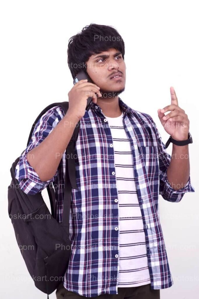 Indian Boy Calling Someone Stock Photo