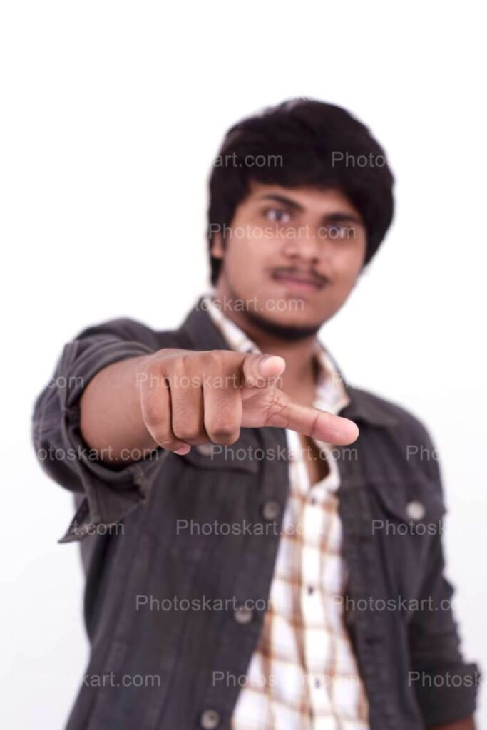 Indian Boy Finger On You Stock Image
