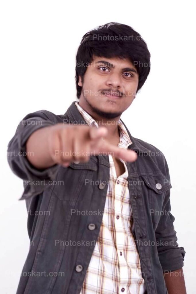 Indian Boy Finger On You Stock Photo