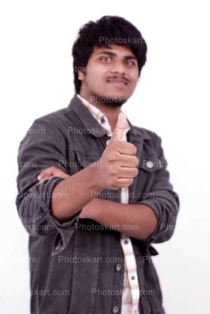 Indian Boy Wishing Best Of Luck Stock Photo