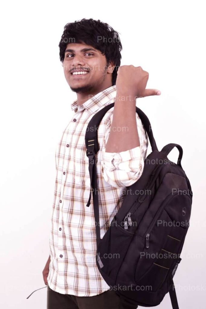 Indian Boy With School Bag Hd Photo