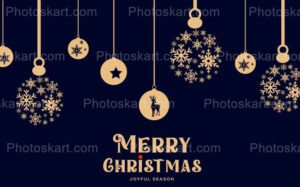 merry christmas blue background hanging vector
