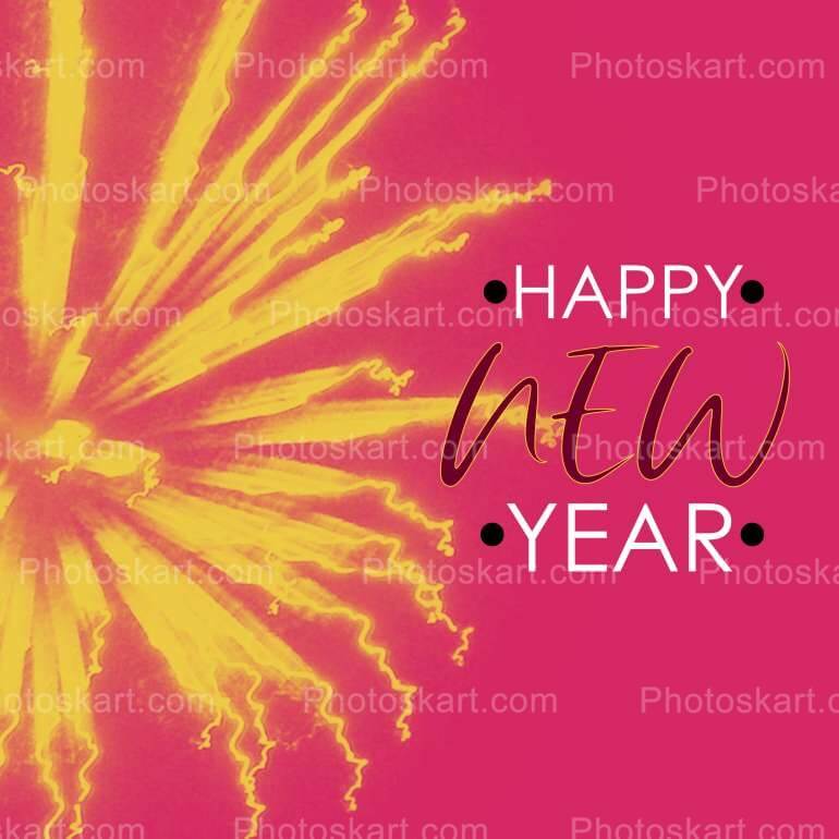 Pink And Yellow Background Happy New Year Image