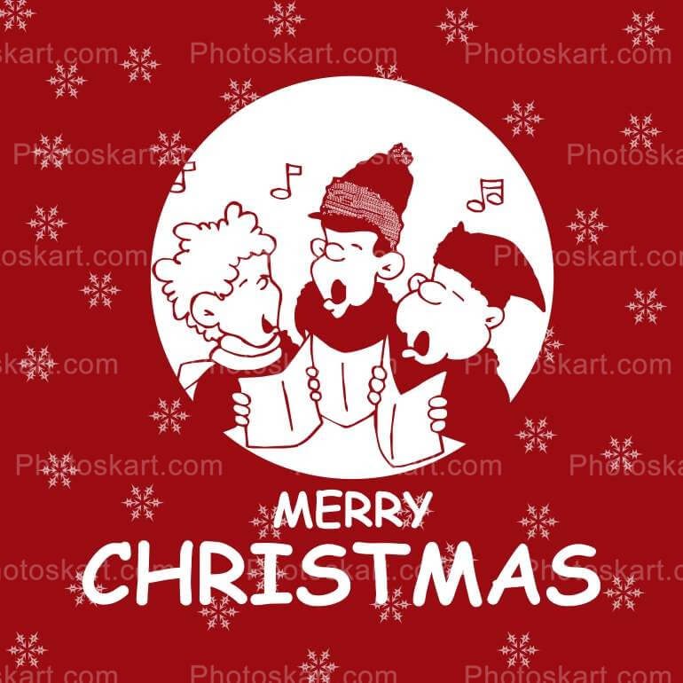Red Background Merry Christmas Children Vector