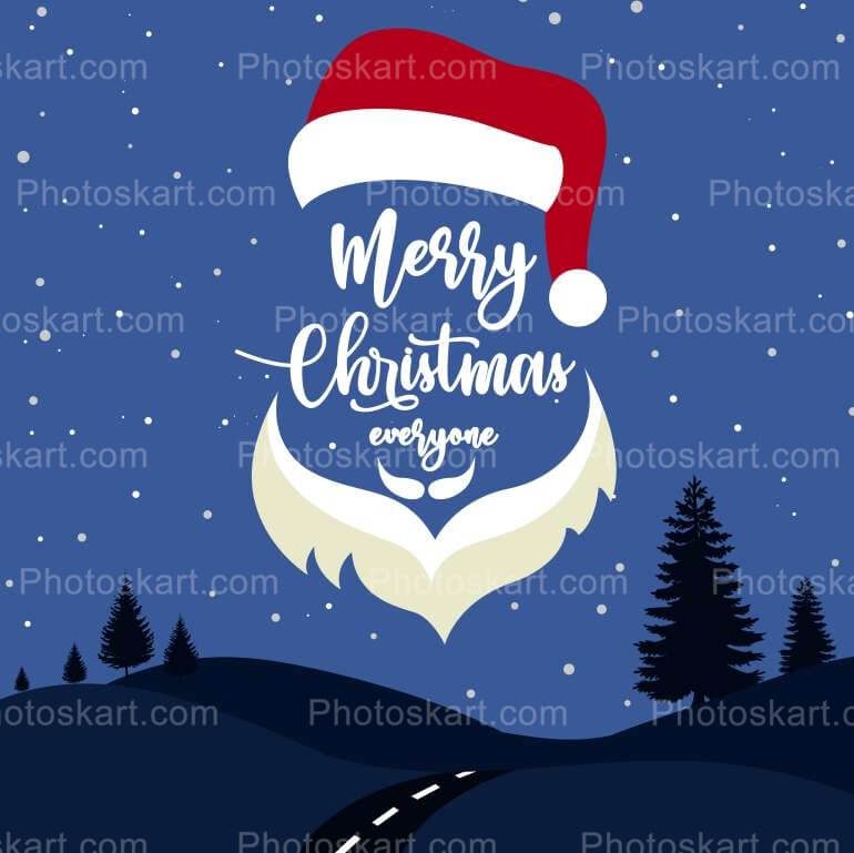 Santa Claus Face With Christmas Free Vector