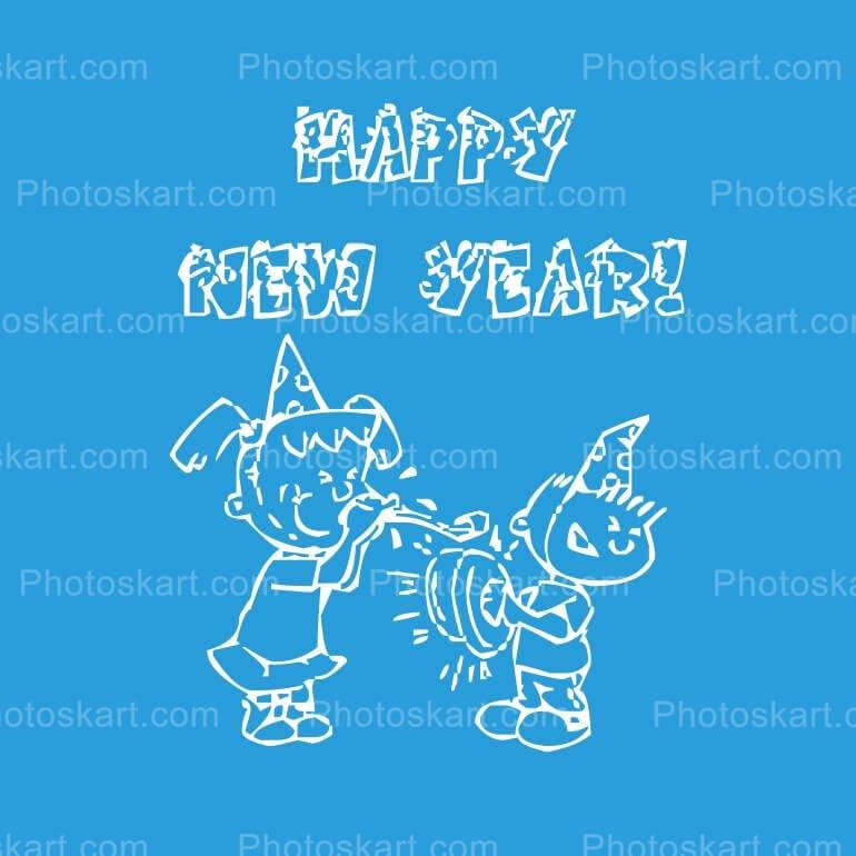 Sky Blue Background Happy New Year Vector
