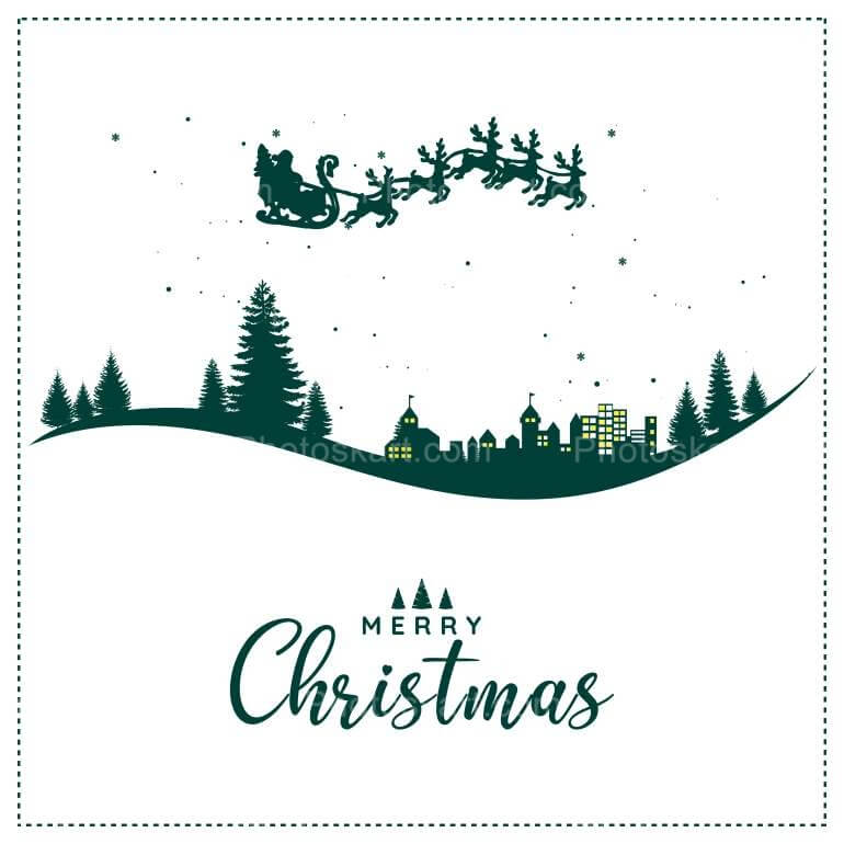 North Pole Christmas scene vector drawing | Free SVG