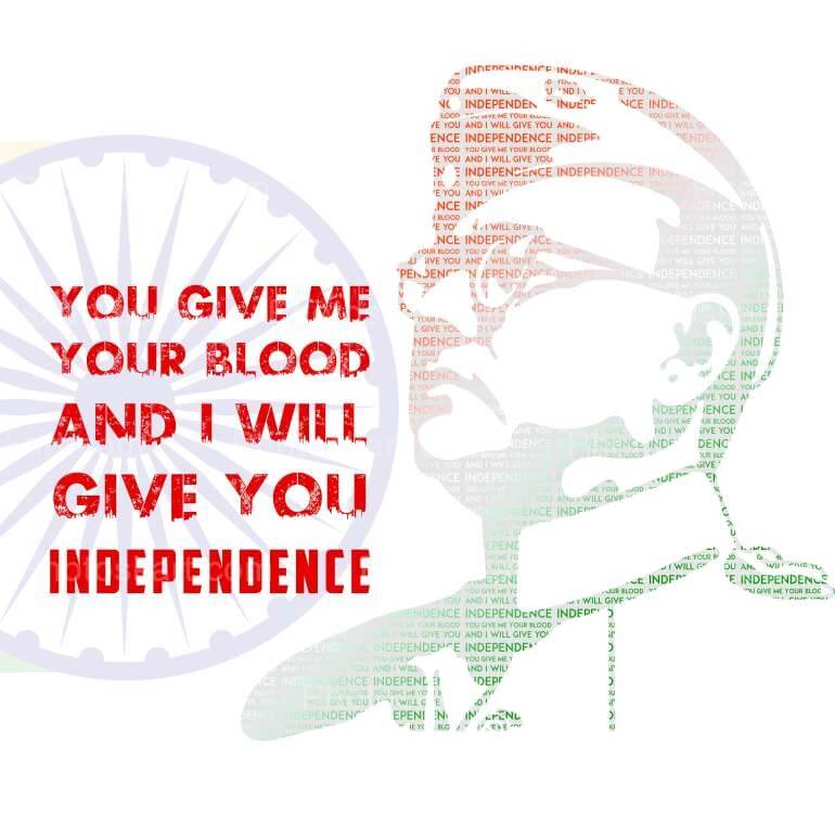 Netaji Text Collage Large Images Stock Photo