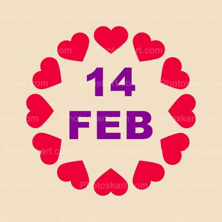 14th February Love Circle Free Stock Image