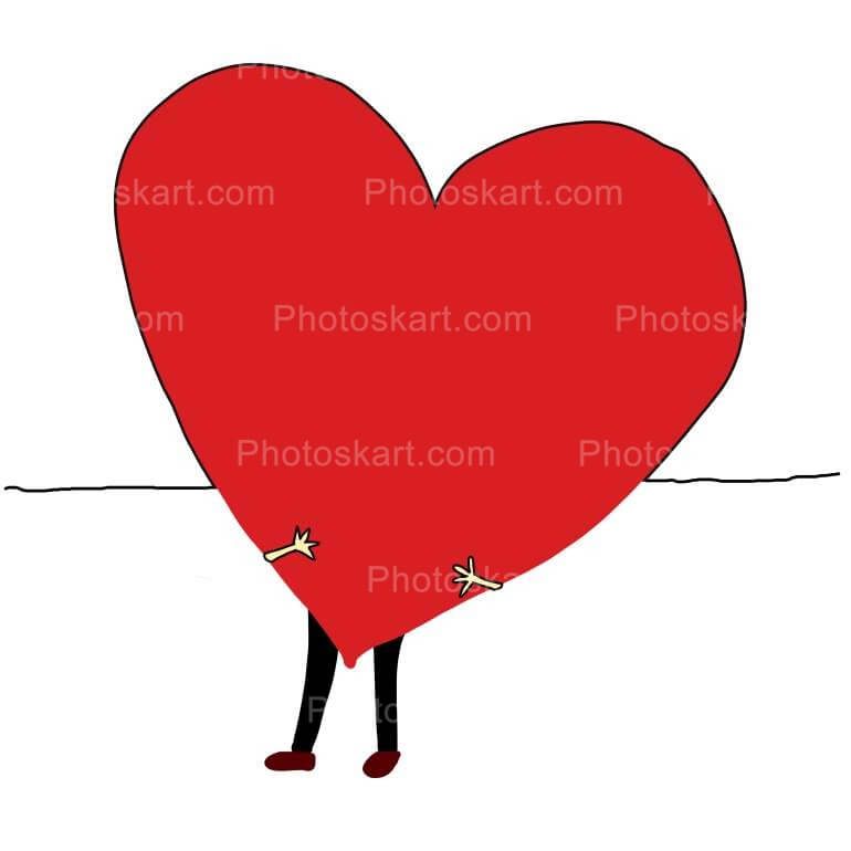 Animated Little Boy Hold Red Heart Free Image