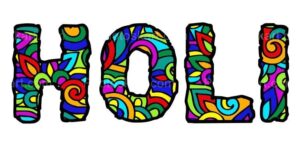 happy holi word art free wishing poster