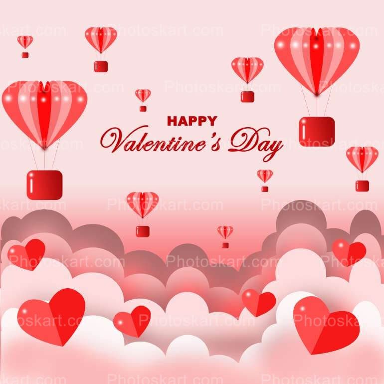 Happy Valentines Day Wishing In On The Sky