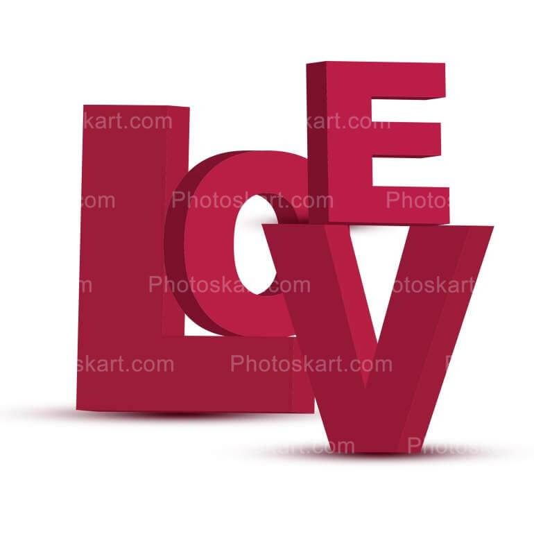 Love 3d Text In White Background Stock Images