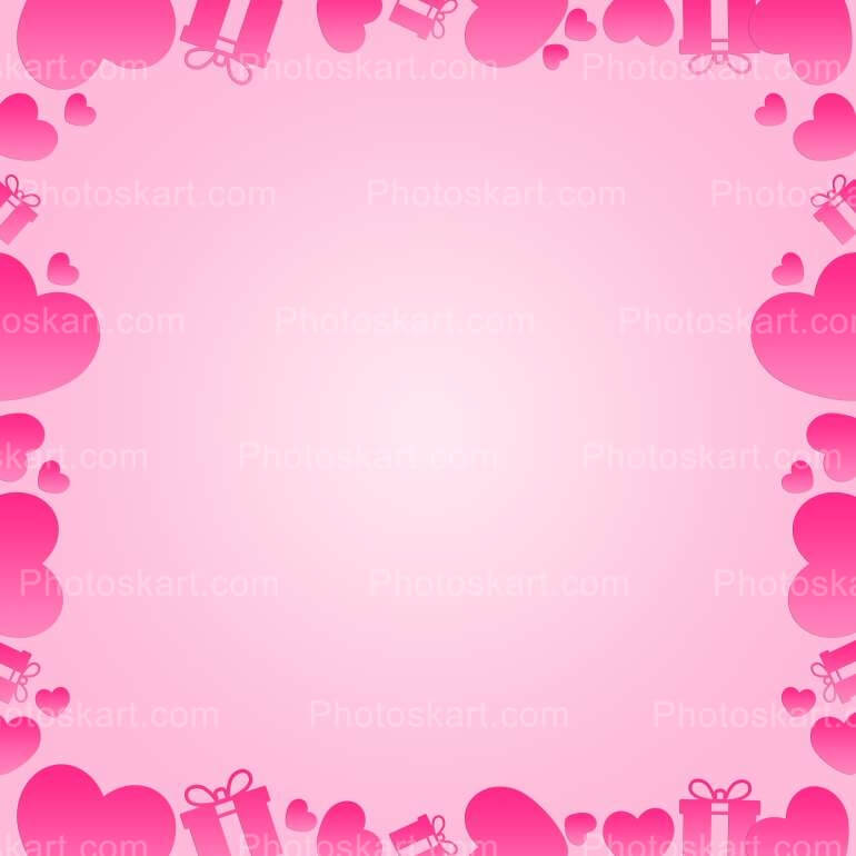 Pink Background Heart Square Frame Free Image