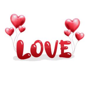 white background love word balloon free image