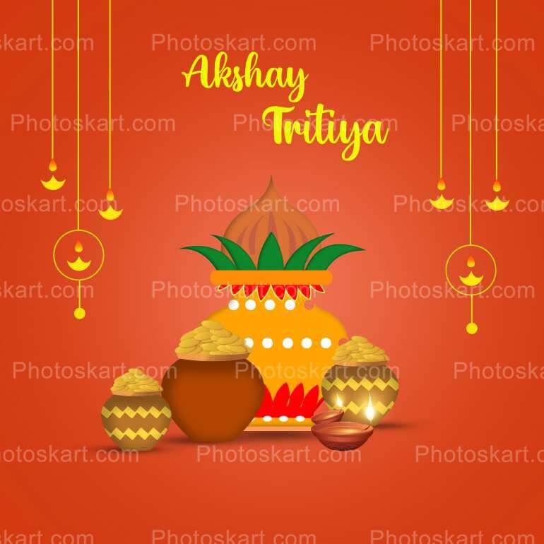 Akshay Tritiya With Kalash Wishing Free Vector