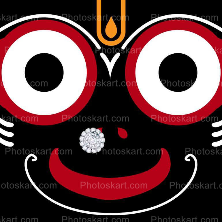 Black Background Jay Jagannath Face Vector