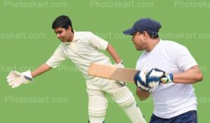 cricket-coach-and-player-practice-pose-photoshoot