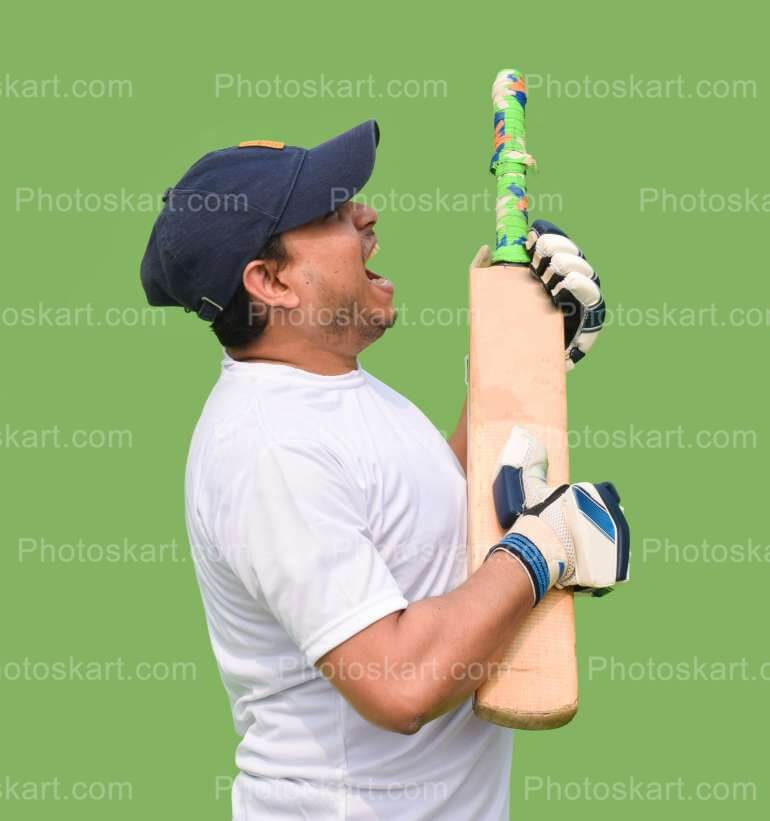 Cricket Coach Holding Bat Side Pose Photoshoot