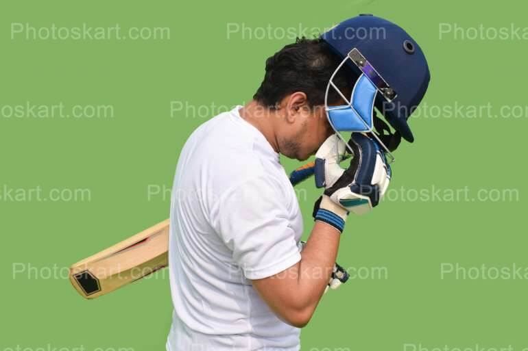 Cricket Coach Wearing Helmet Pose Photography