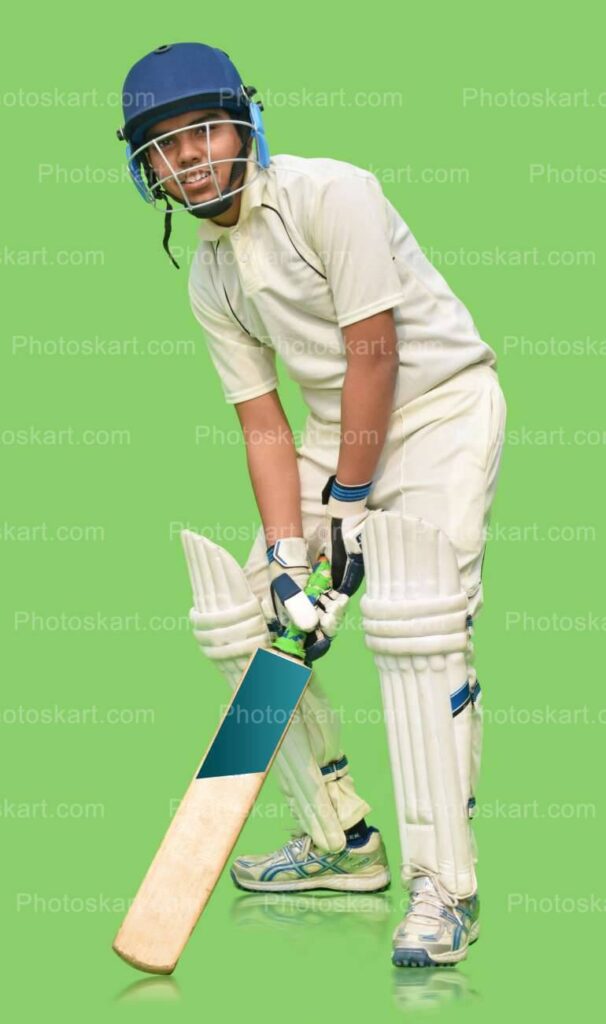 Cricket Player Batting Pose For Photography