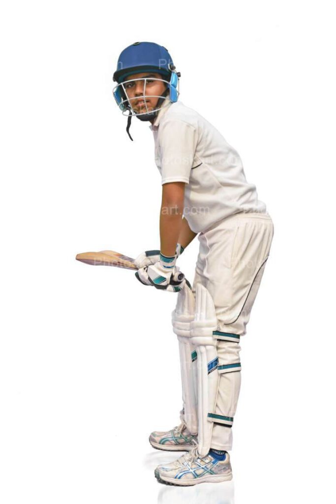 Cricket Player Batting Pose For Photoshoot