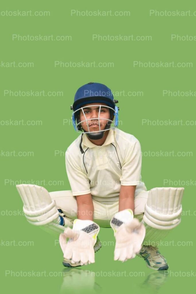 Cricket Player Fielding Pose For Photoshoot