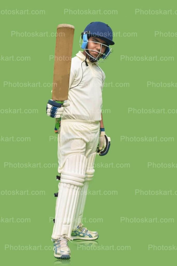 Cricket Player Showing Bat Pose For Photoshoot