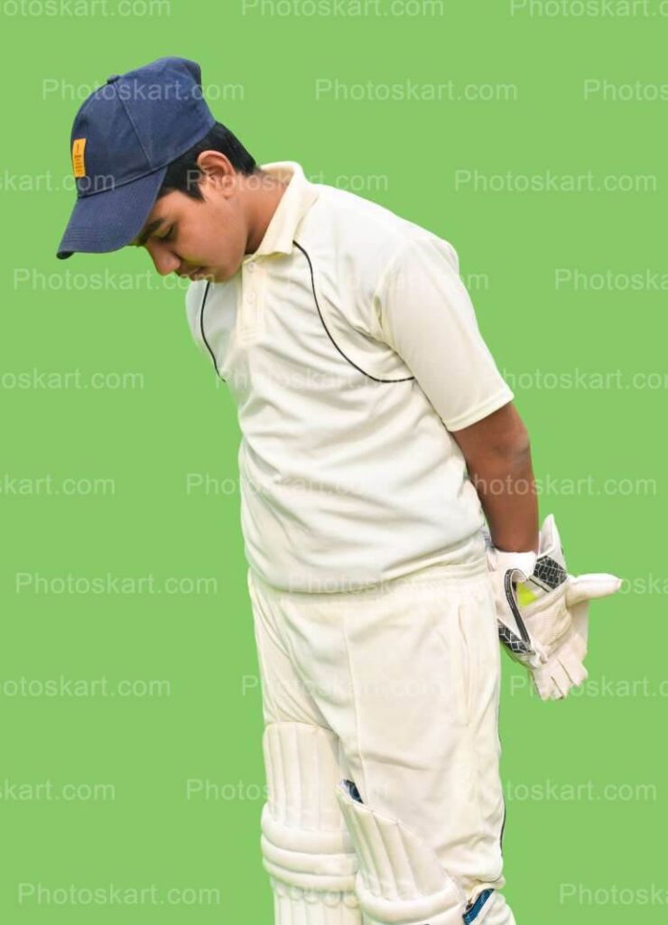 Cricketer Thinking Pose With Hand Photography