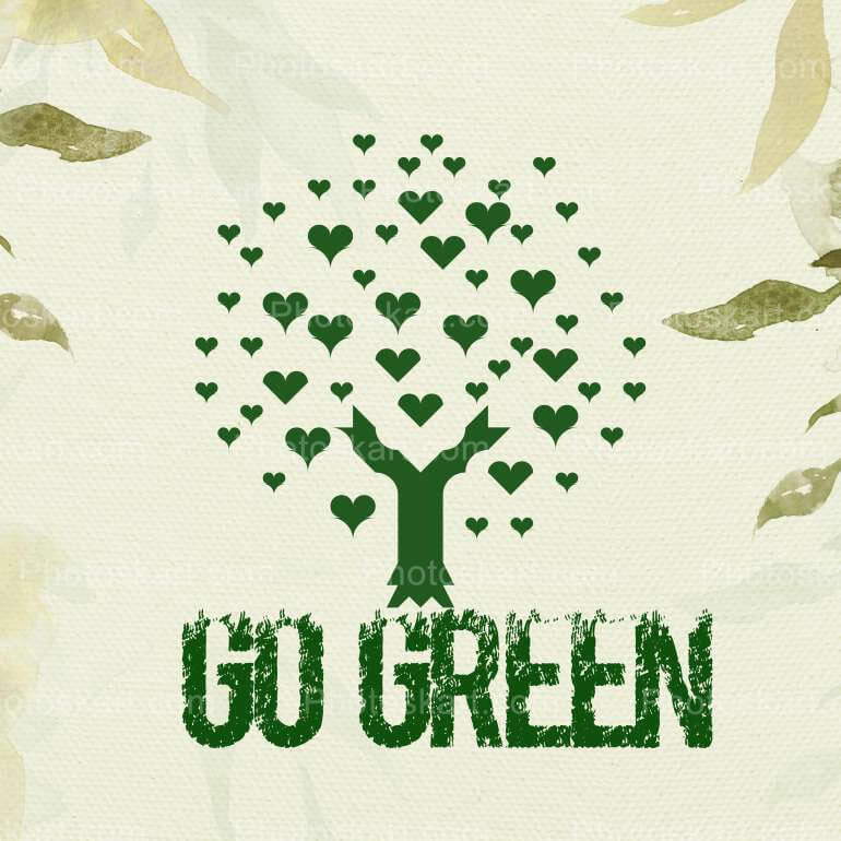 Save The Tree And Go Green Free Vector Image
