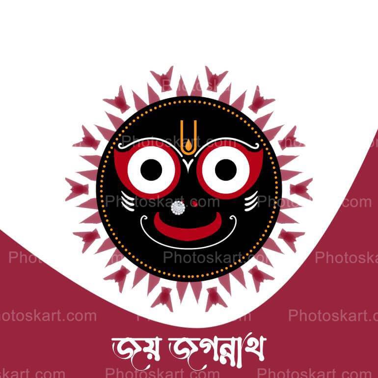 White And Red Jay Jagannath Face Free Vector