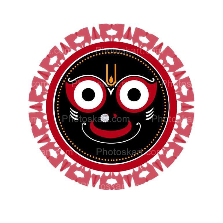 White Background Jay Jagannath Face Free Vector