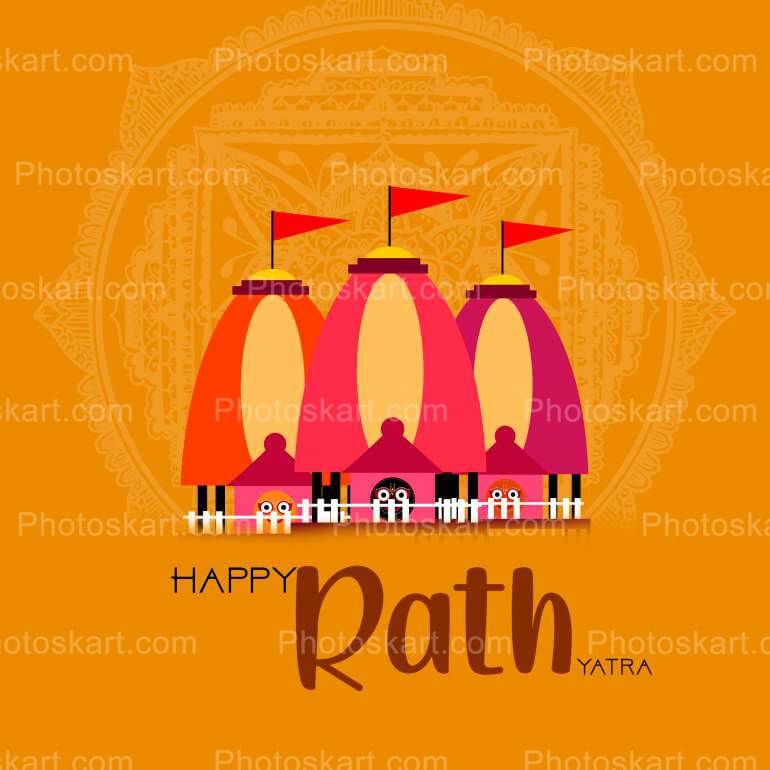 Happy Rath Yatra With Rath Free Wishing Poster