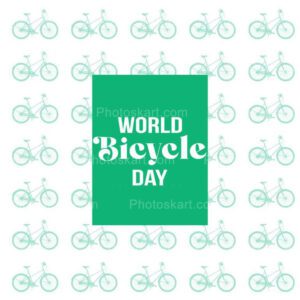 world bicycle day creative font vector