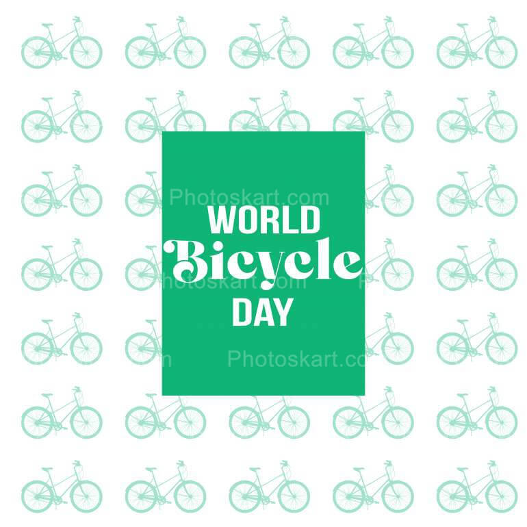 World Bicycle Day Creative Font Vector