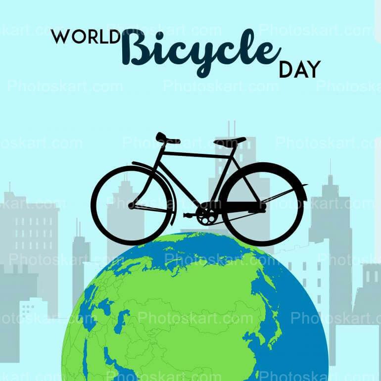 World Bicycle Day Illustration Free Vector