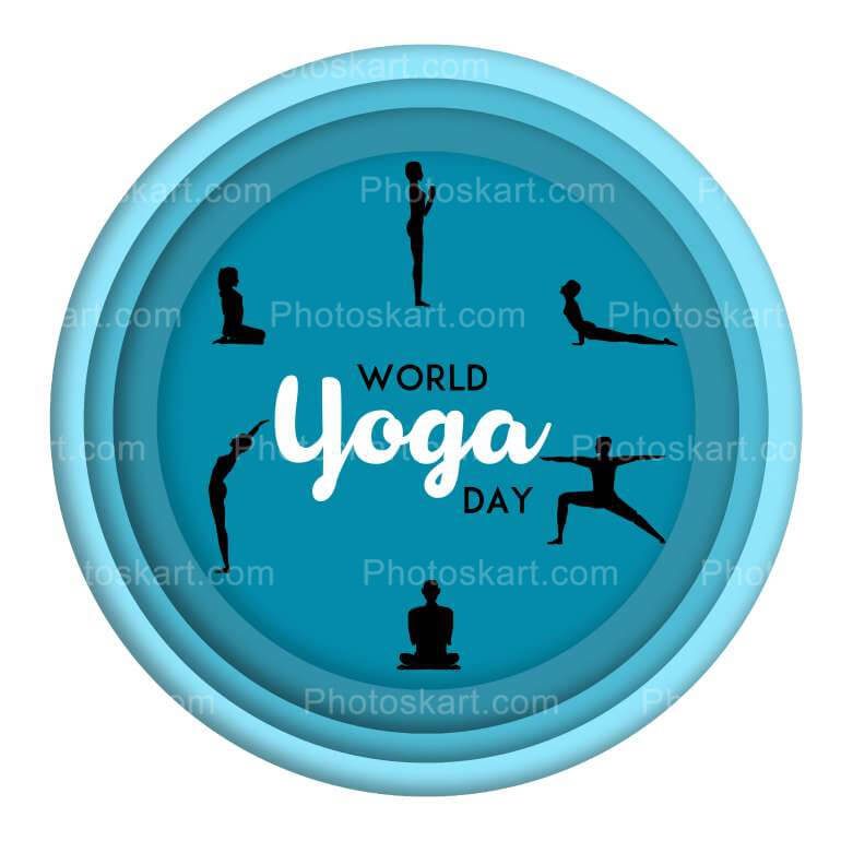 World Yoga Day In A Circle Free Wishing Poster