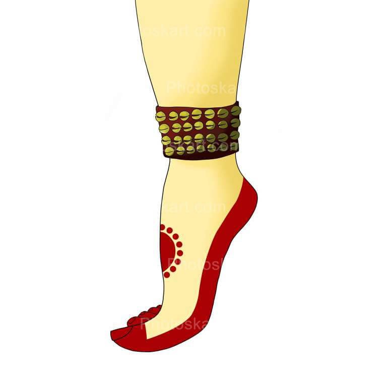 Asian Indian Classical Dancer Single Leg Vector Png