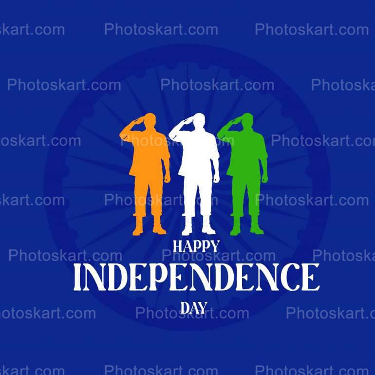 Blue Background Indian Army Salute Free Vector