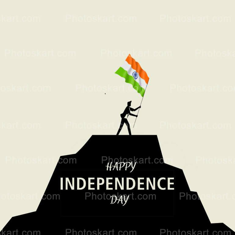 Happy Independence Day With Indian Flag Vector