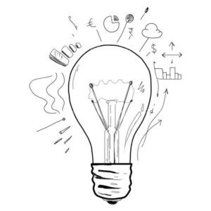 idea icon drawing light blub vector png