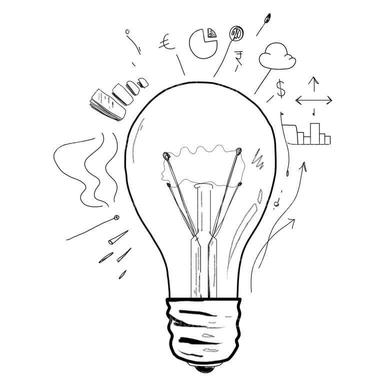 Idea Icon Drawing Light Blub Vector Png