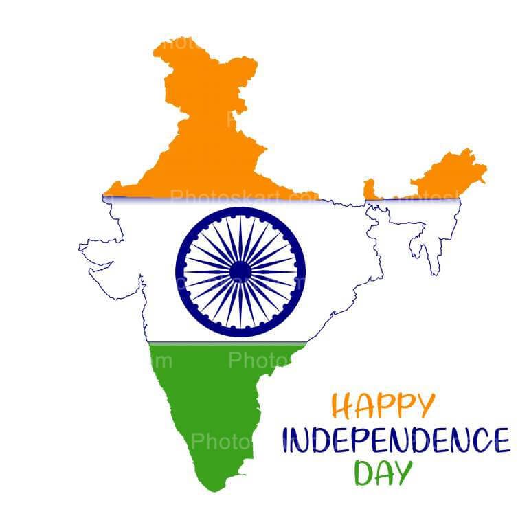 Independence Day India Map Free Vector