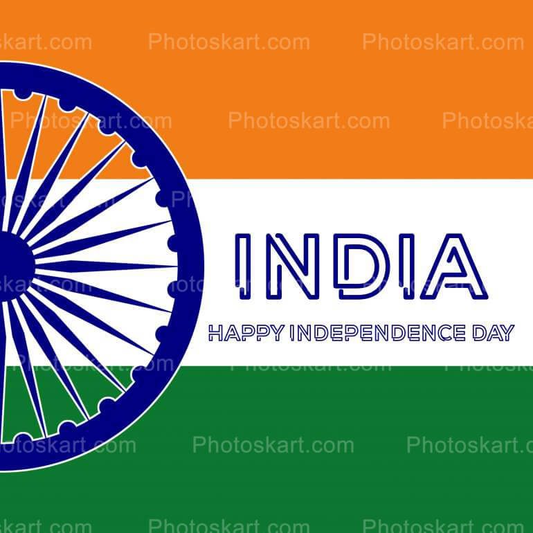Indian Flag Independence Day Wishing Vector