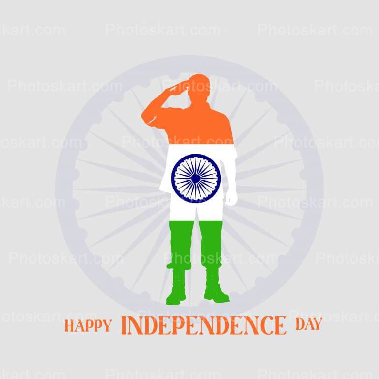 Indian Soldier Salute In 15th August Vector