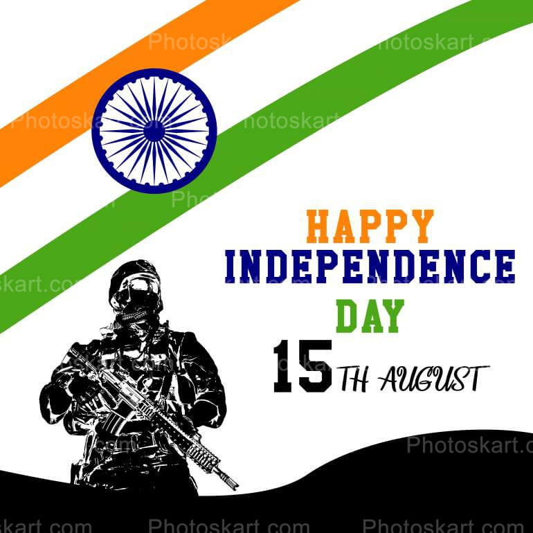 Indian Soldiers Happy Independence Day Vector